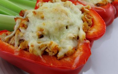 Buffalo Chicken Cheesesteak Stuffed Peppers