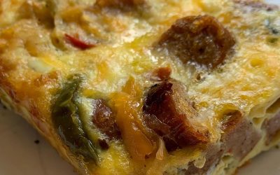 Sausage, Pepper & Onion Egg Bake